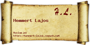 Hemmert Lajos névjegykártya